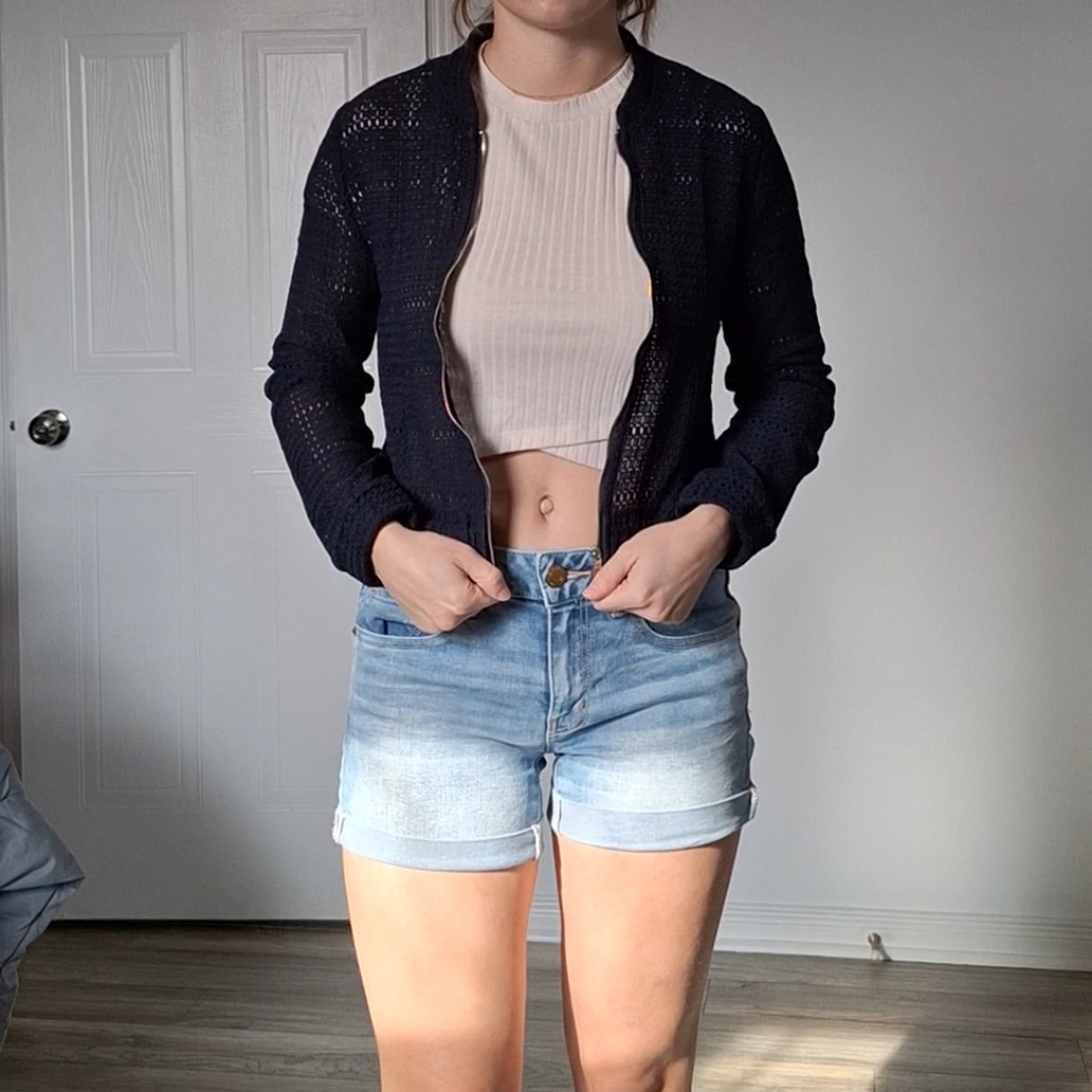 Navy See-through Jacket - Picture 2 of 7